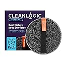 Cleanlogic Detoxify Purifying Charcoal Infused Exfoliating Body Scrubber, Dual-Texture Round Exfoliator Tool for Smooth, Clean Skin, Daily Skincare