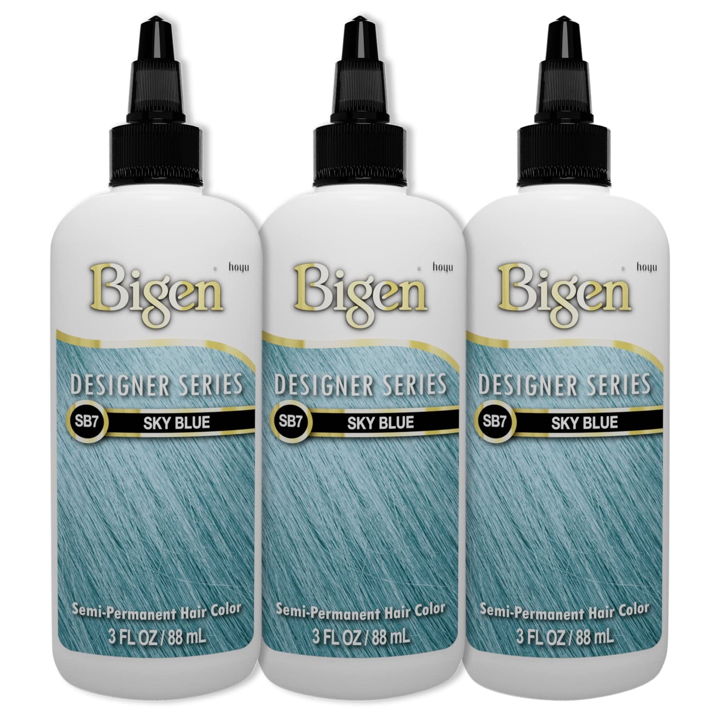 Bigen SB7 Sky Blue Designer Series Semi-Permanent Hair Color (pack of 3)