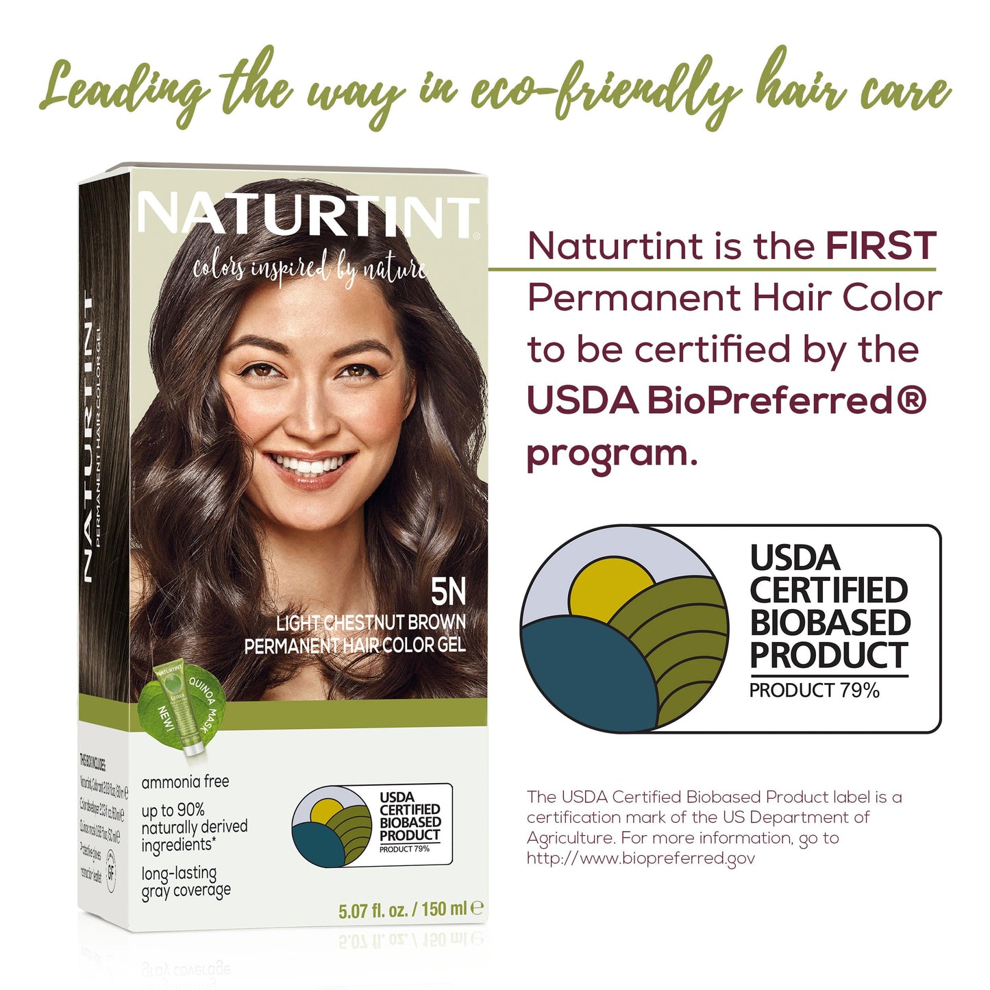 Naturtint 5N Light Chestnut Brown Permanent Hair Color (Pack of 1), Ammonia Free, Vegan, Cruelty Free, up to 100% Gray Coverage, Long Lasting Results