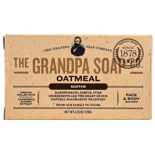 Grandpa's Old Fashioned Oatmeal Bar Soap for Face and Bath, 3.25 Ounce
