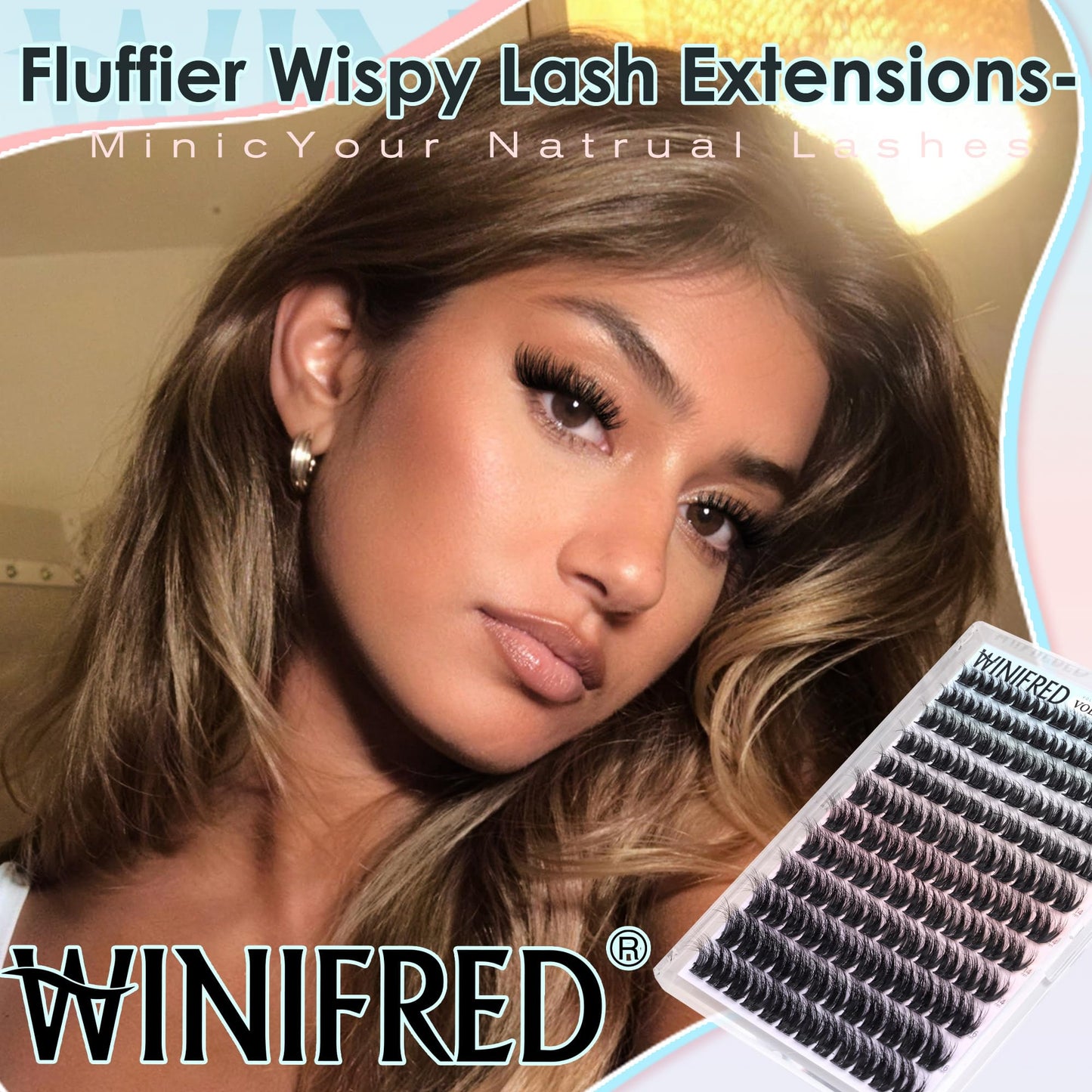 Winifred Lash Clusters Kit Wispy Cluster Eyelash Extensions Fluffy Eyelash Clusters Kit Natural DIY Lash Clusters 10-16mm Lash Extensions D Curve Beauty and Personal Care Winifred