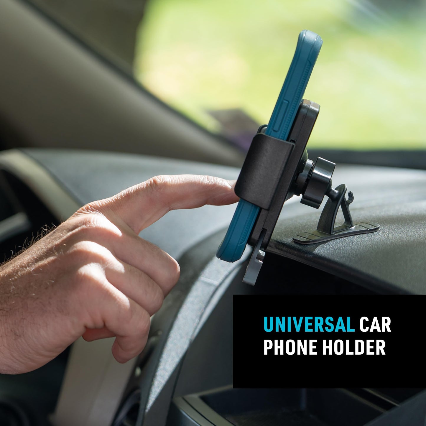 Nite IZE Squeeze Universal Dash Mount - Phone Holder & Mount for Car Dashboard - Cell Phone Accessories with Universal Design - Black