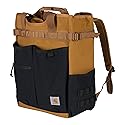 Carhartt 28L Nylon Cinch-Top Convertible Tote Backpack, Durable Pack with Laptop Sleeve, Carhartt Brown