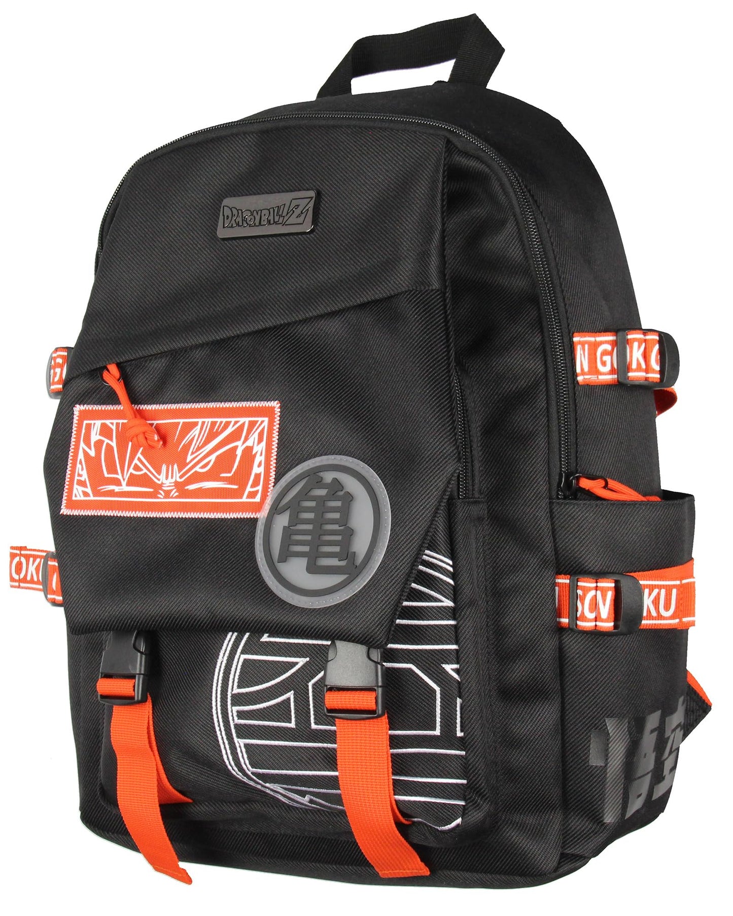 Bioworld Dragon Ball Z Anime King Kai and Hermit Turtle Kanji Travel Backpack With Padded Tech Pocket For Women For Men