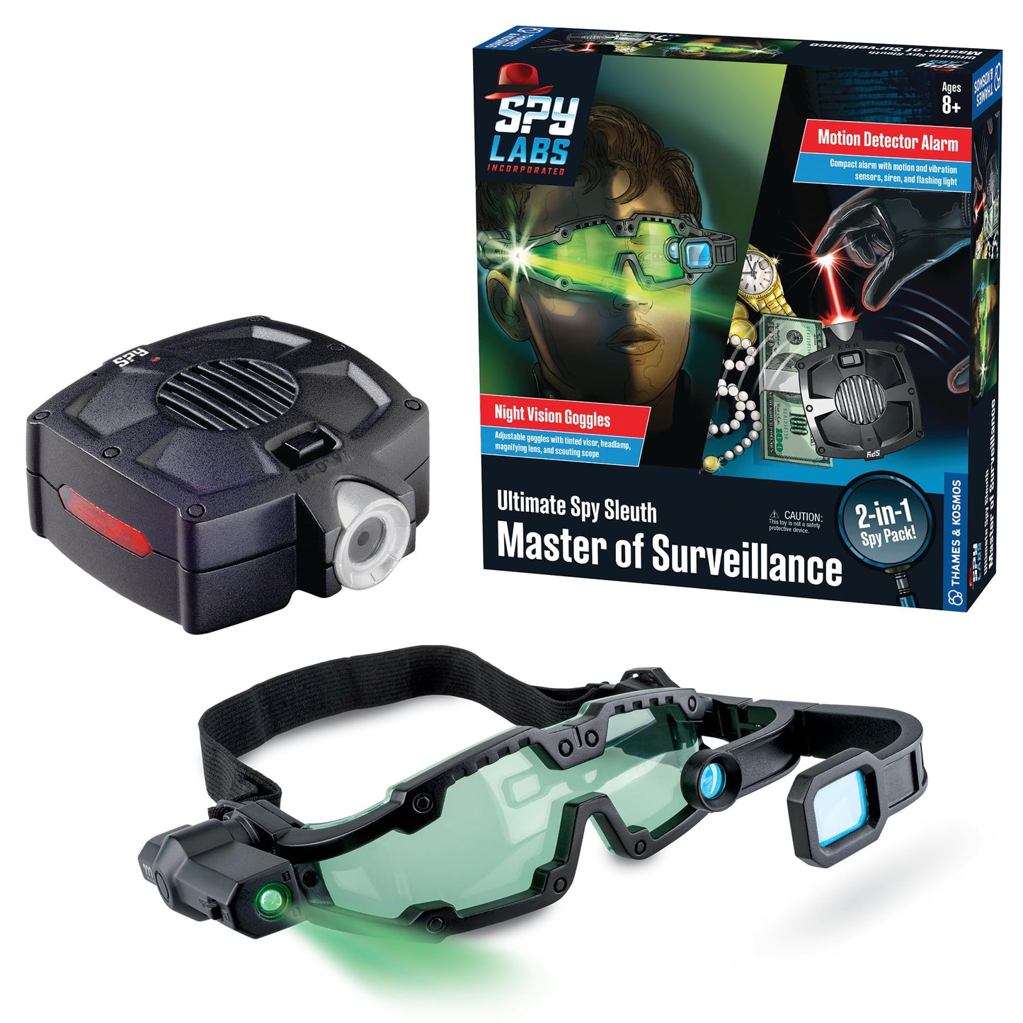 Thames & Kosmos Spy Labs Ultimate Spy Sleuth 2-in-1 Pack – Night Vision Goggles & Motion Detector Alarm Toys for Kids Ages 8+