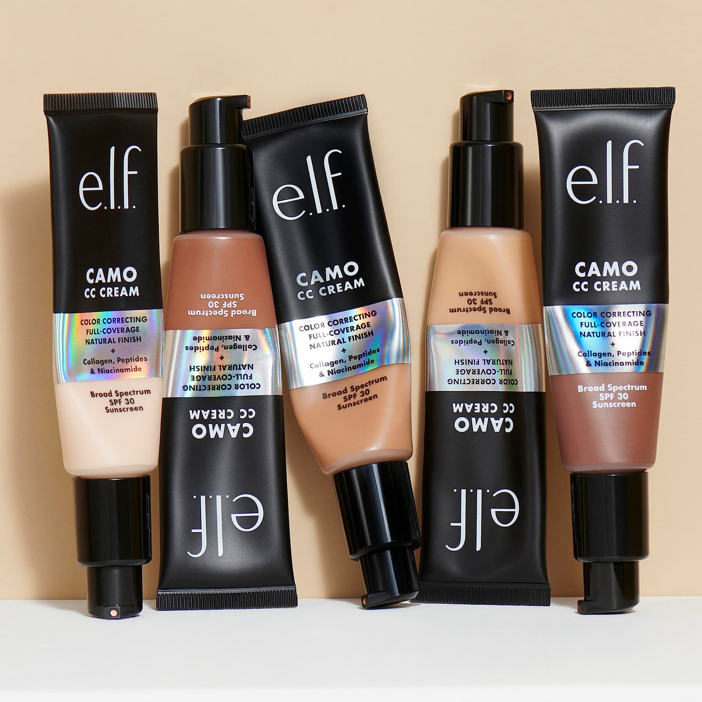 e.l.f. Camo CC Cream, SPF 30 Color-Correcting Medium-To-Full Coverage Face Foundation, Delivers An Airbrushed Finish, Vegan & Cruelty-Free, Deep 560 C