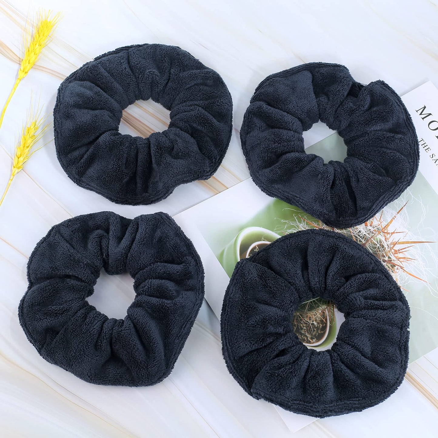 IVARYSS Super Towel Scrunchies for Drying Hair, Absorbent and Soft Microfiber for Frizz Free, Large Thick Ponytail Holder Wet Hair Accessories