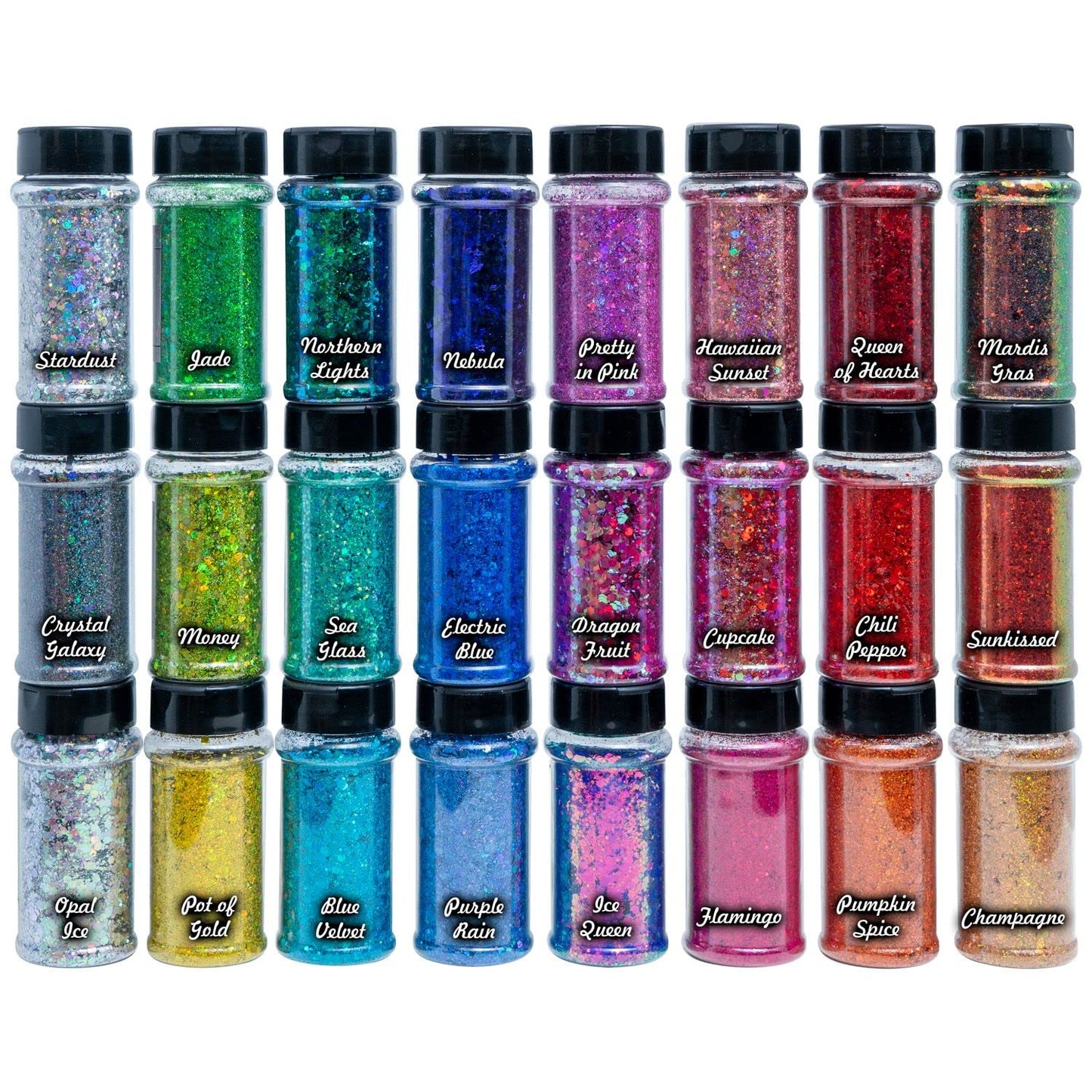 Makerflo Holographic Chunky Mix Glitter Variety Set. Iridescent Glitter for Resin Arts and Crafts, DIY Tumblers, Body Nail, Glitter for Any Crafts