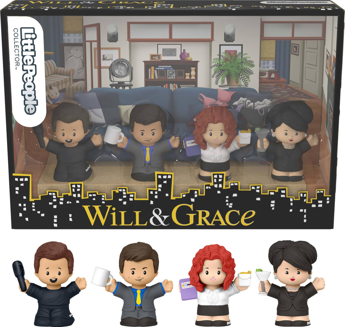 Little People Collector Will and Grace TV Series Special Edition Set for Adults & Fans, 4 Figures in a Display Package (Amazon Exclusive)