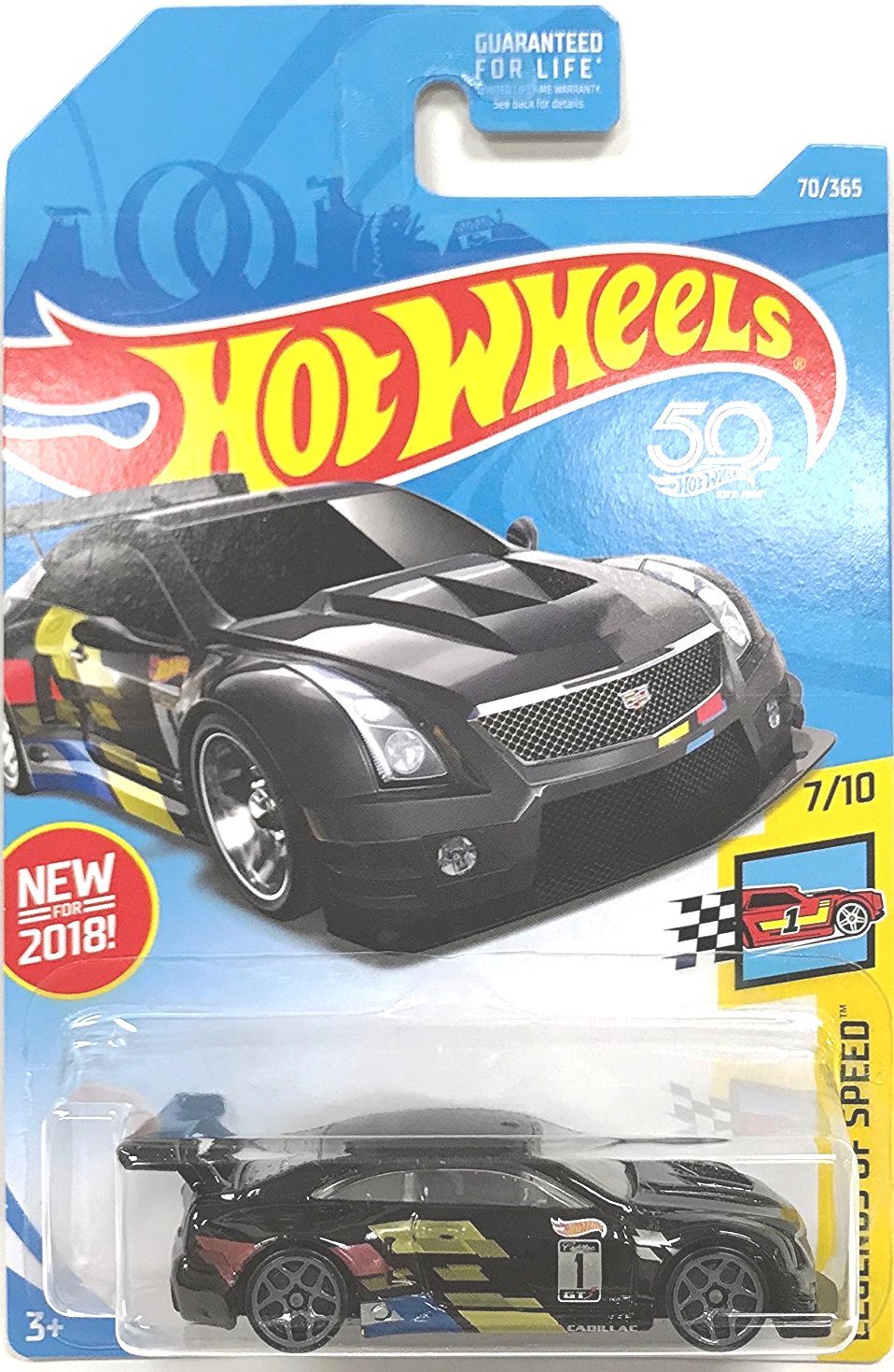Hot Wheels 2018 50th Anniversary Legends of Speed '16 Cadillac ATS-V R 70/365, Black