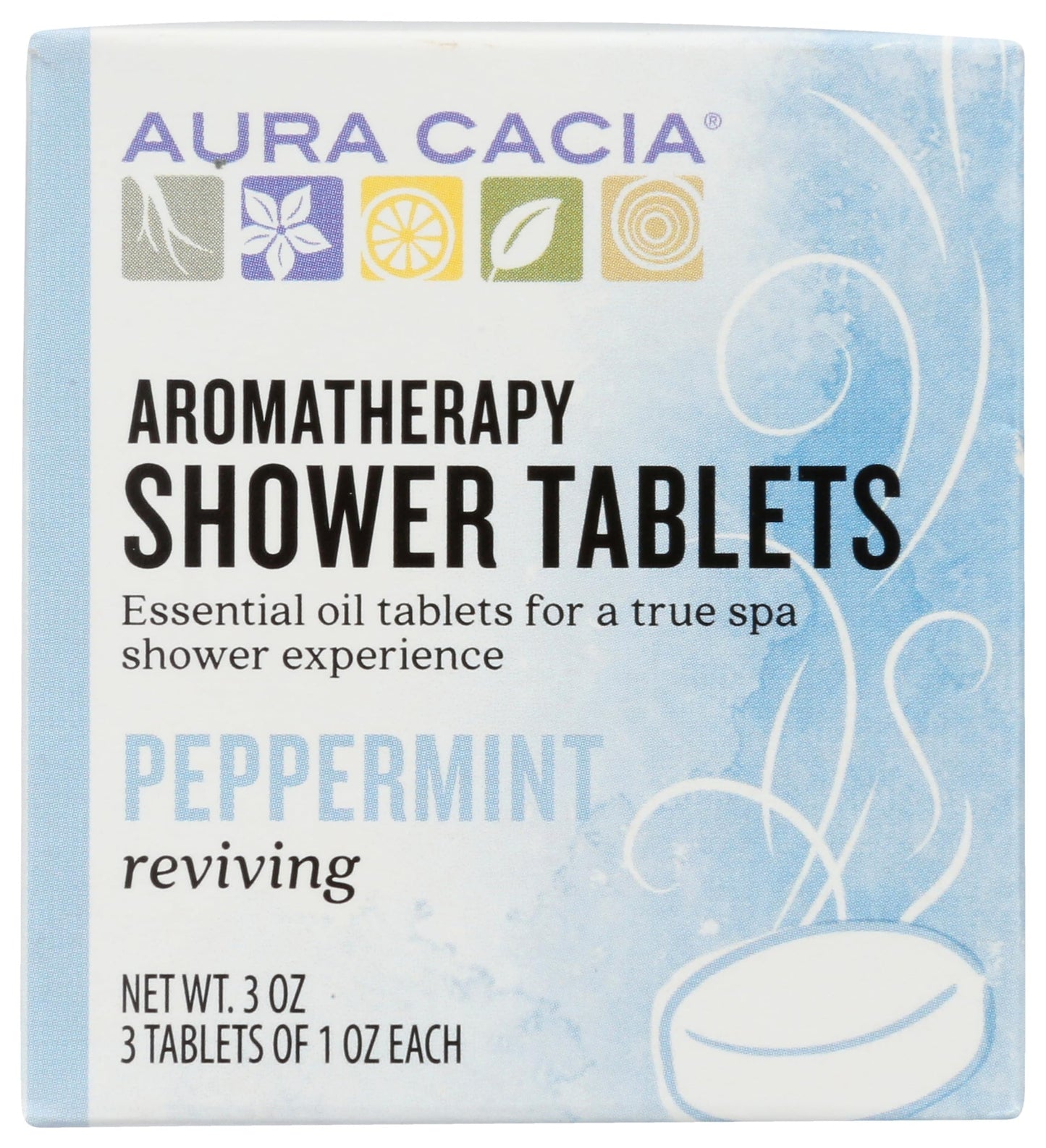 Aura Cacia Aromatherapy Shower Tablets, Reviving Peppermint 3 ea (Pack of 10)