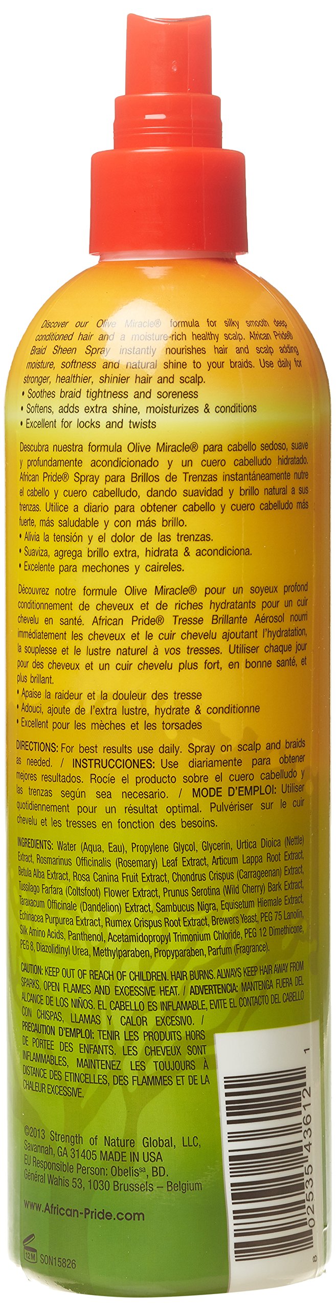 African Pride Braid Sheen Spray, 12 Oz