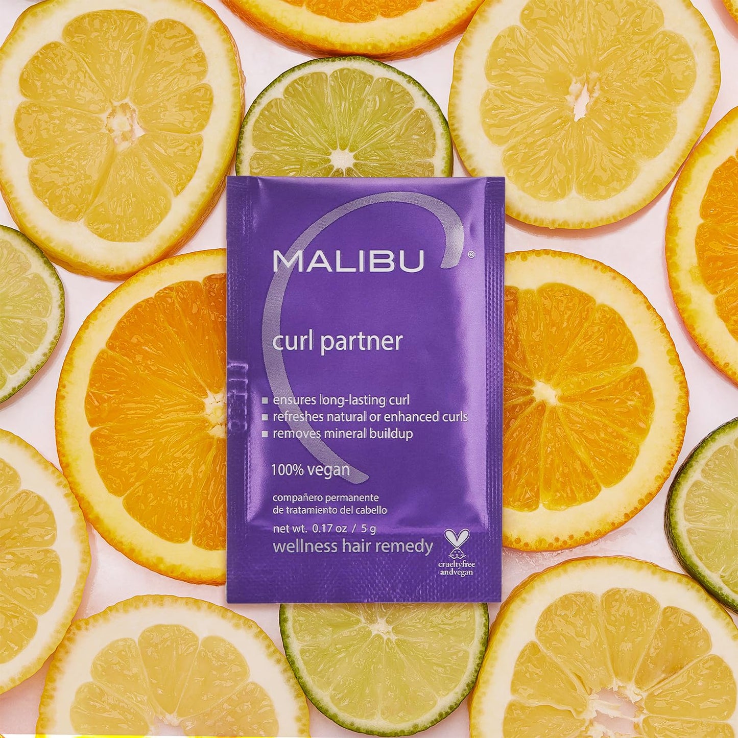 Malibu C Curl Partner Wellness Remedy (12 Packets) - Removes Mineral Build up for Healthier + Bouncier Curly Hair - Contains Gentle Antioxidants