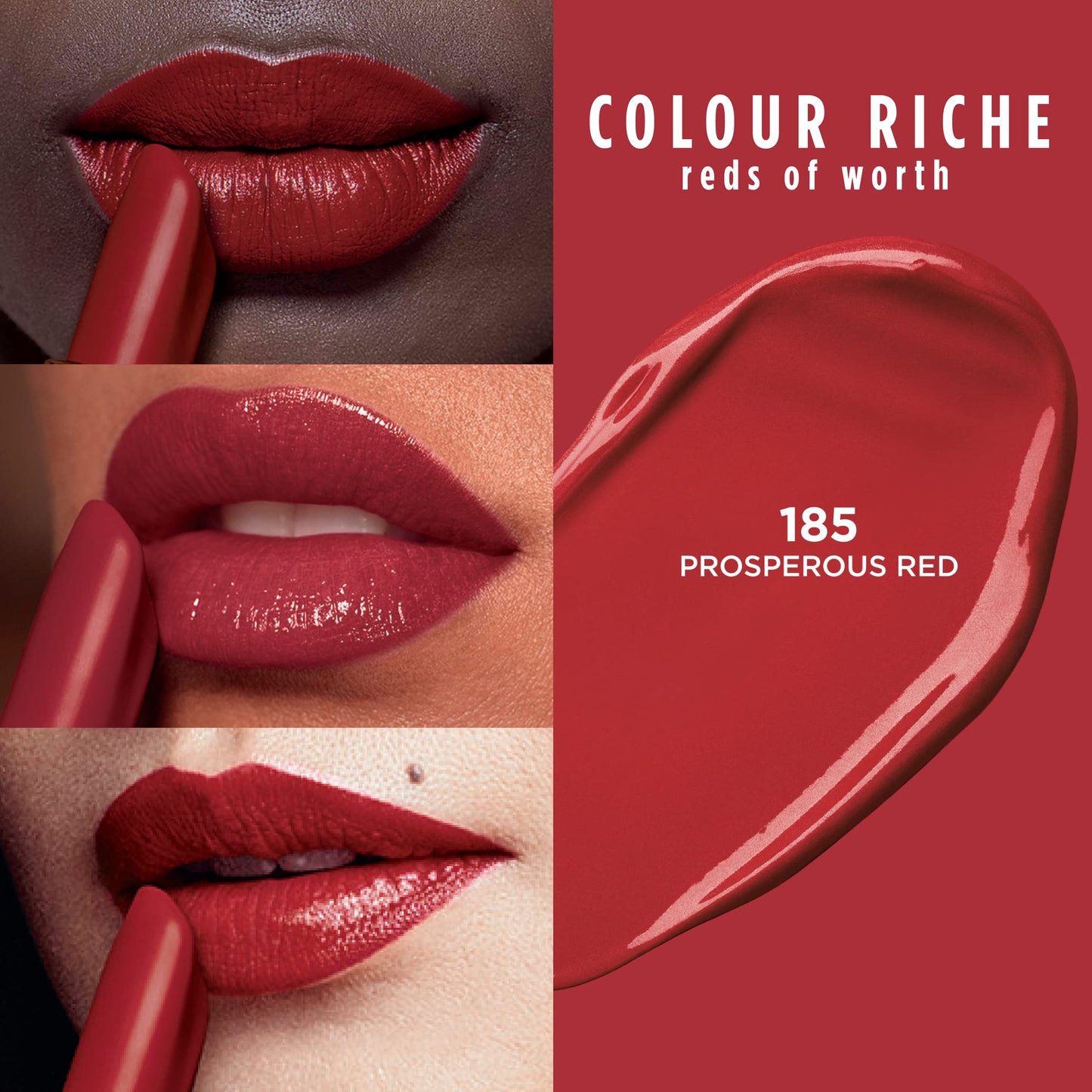 L'Oreal Paris Colour Riche Red Lipstick, Long Lasting, Satin Finish Smudge Proof Lipstick with Hydrating Argan Oil & Vitamin E, Reds of Worth,