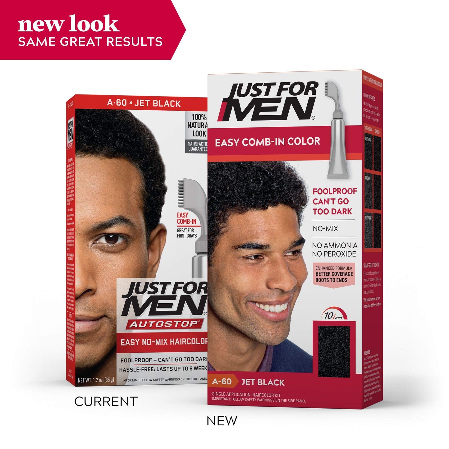 JUST FOR MEN AutoStop Foolproof Haircolor, Jet Black A-60 1 ea (Pack of 5)