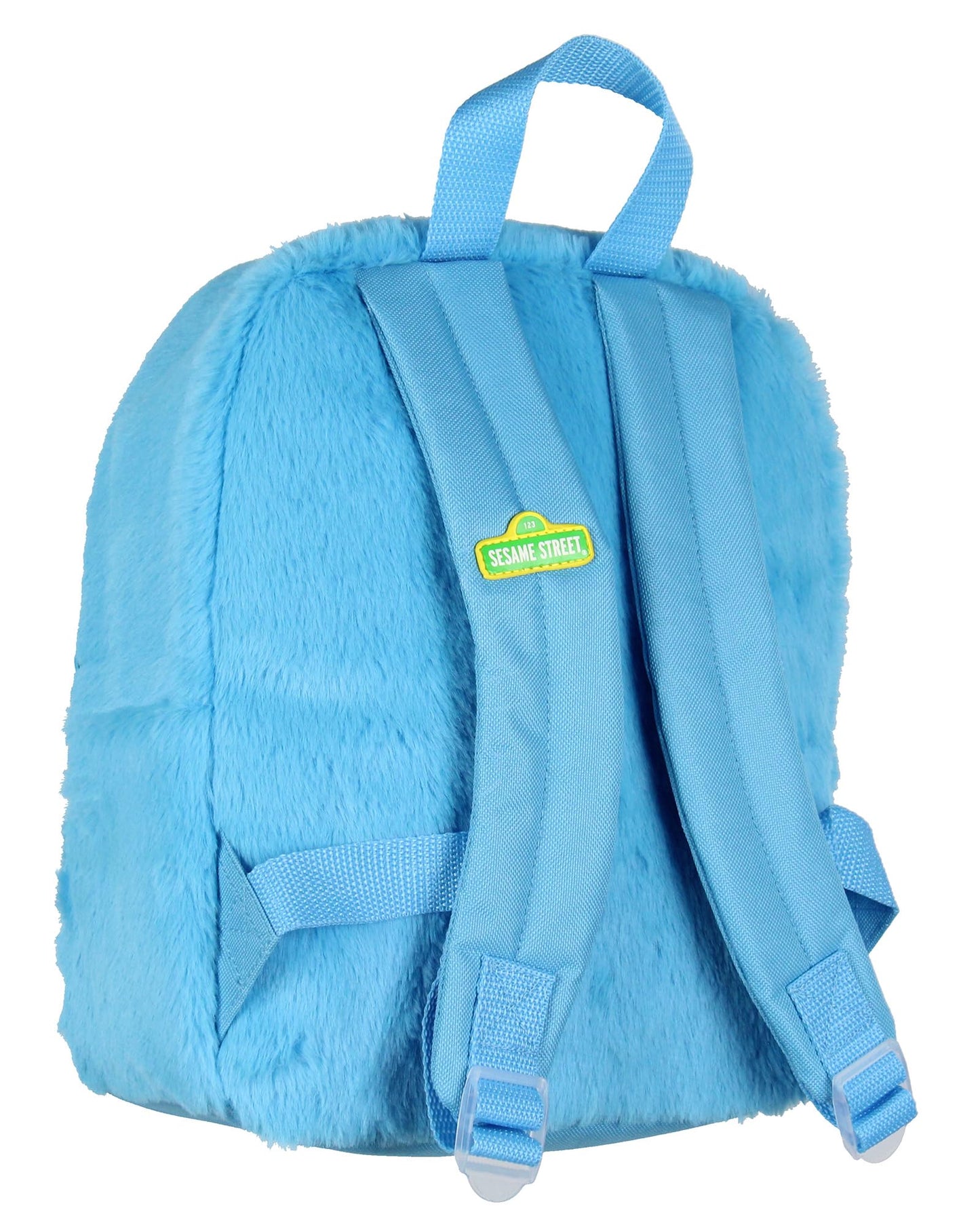 INTIMO Sesame Street Plush Cookie Monster Smile Face 12 Inch Backpack For Daily Use