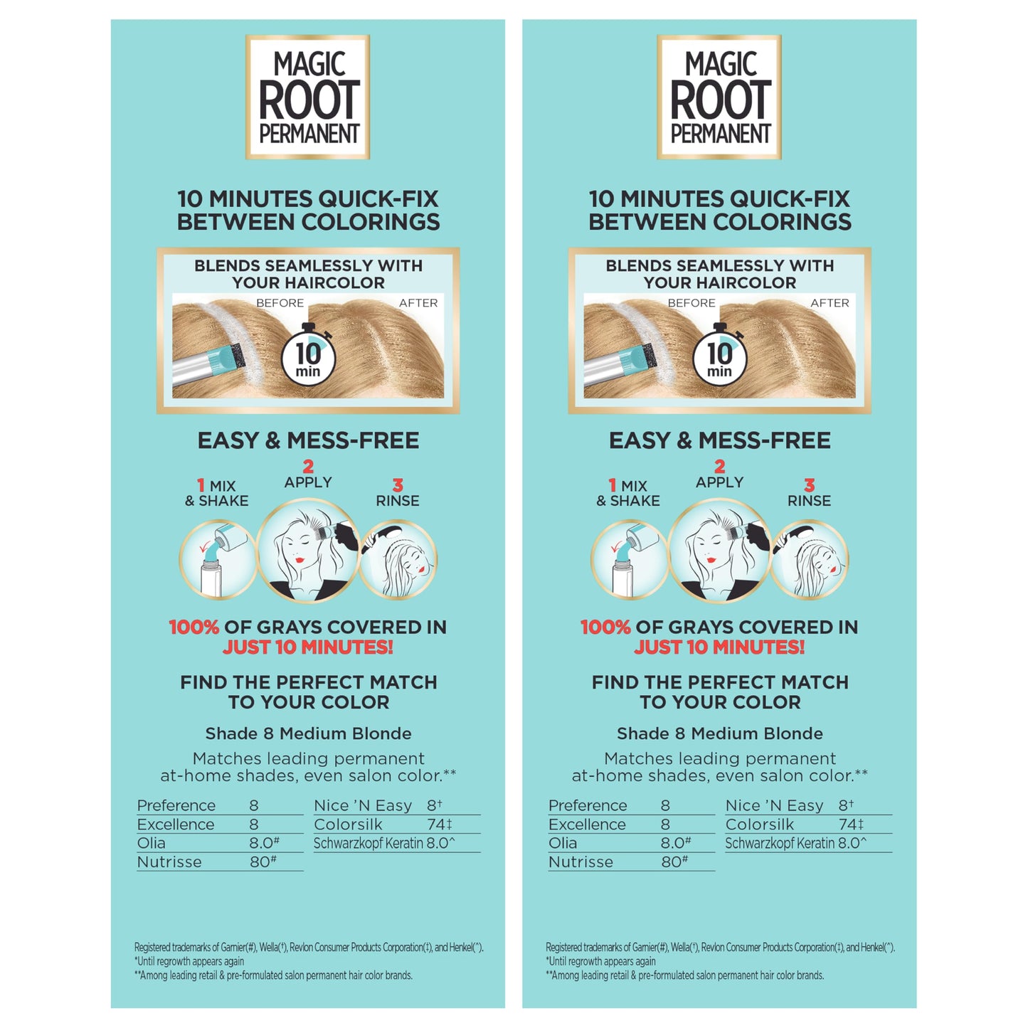 L'Oreal Paris Magic Root Permanent Hair Color Kit, 100% Gray Hair Coverage In Just 10 Minutes, Precision Brush Applicator for Seamless Application, 8