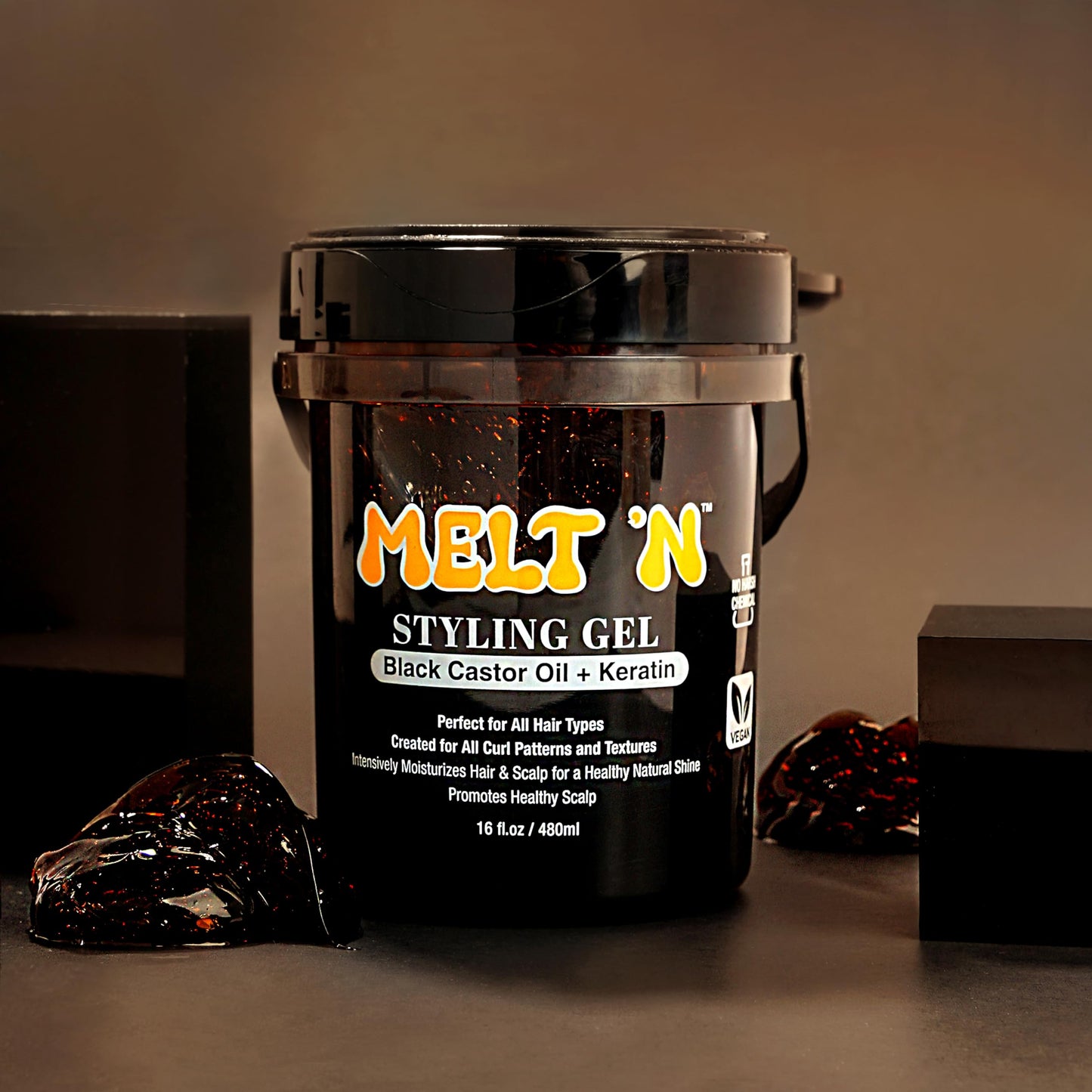 EBIN NEW YORK Melt'n Styling Gel Keratin and Black Castor Oil 82oz - Gives High Shine and Provides a Soothing and Calming Effect, Strong Hold Styling
