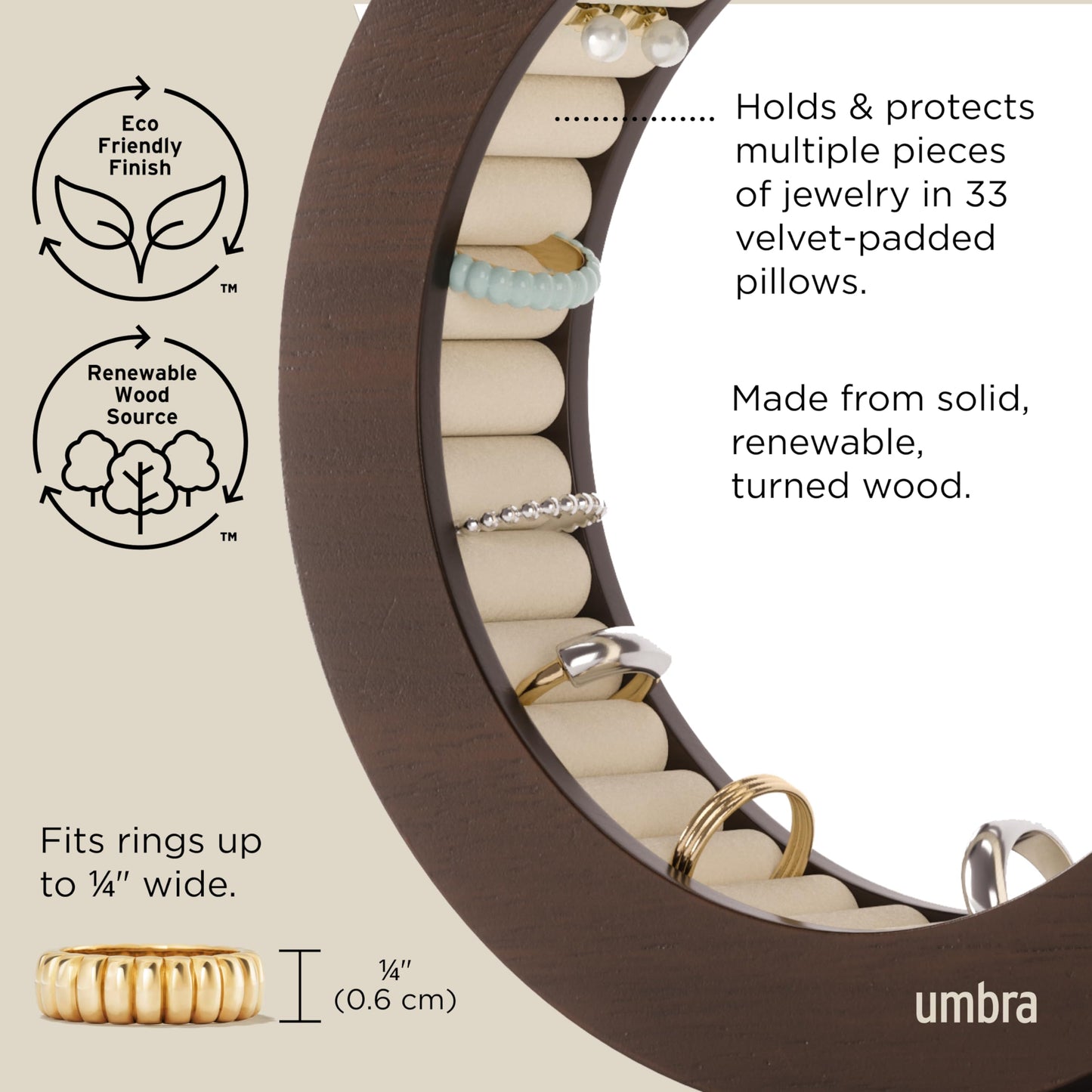 Umbra FERRIS JEWELRY ORGANIZER WALNUT