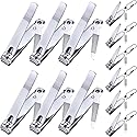 Bememo 12 Pieces Stainless Nail Clippers Set Fingernail and Toenail Clippers Nail Cutter Tool Set for Men and Women(Silver)