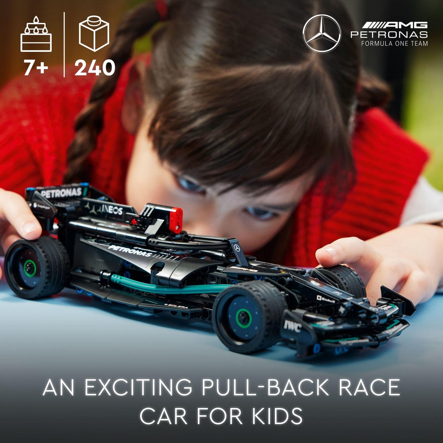 LEGO Technic Mercedes-AMG F1 W14 E Performance Pull-Back Car 42165, Race Car Building Toy for Kids Ages 7+, Gift for Boys & Girls