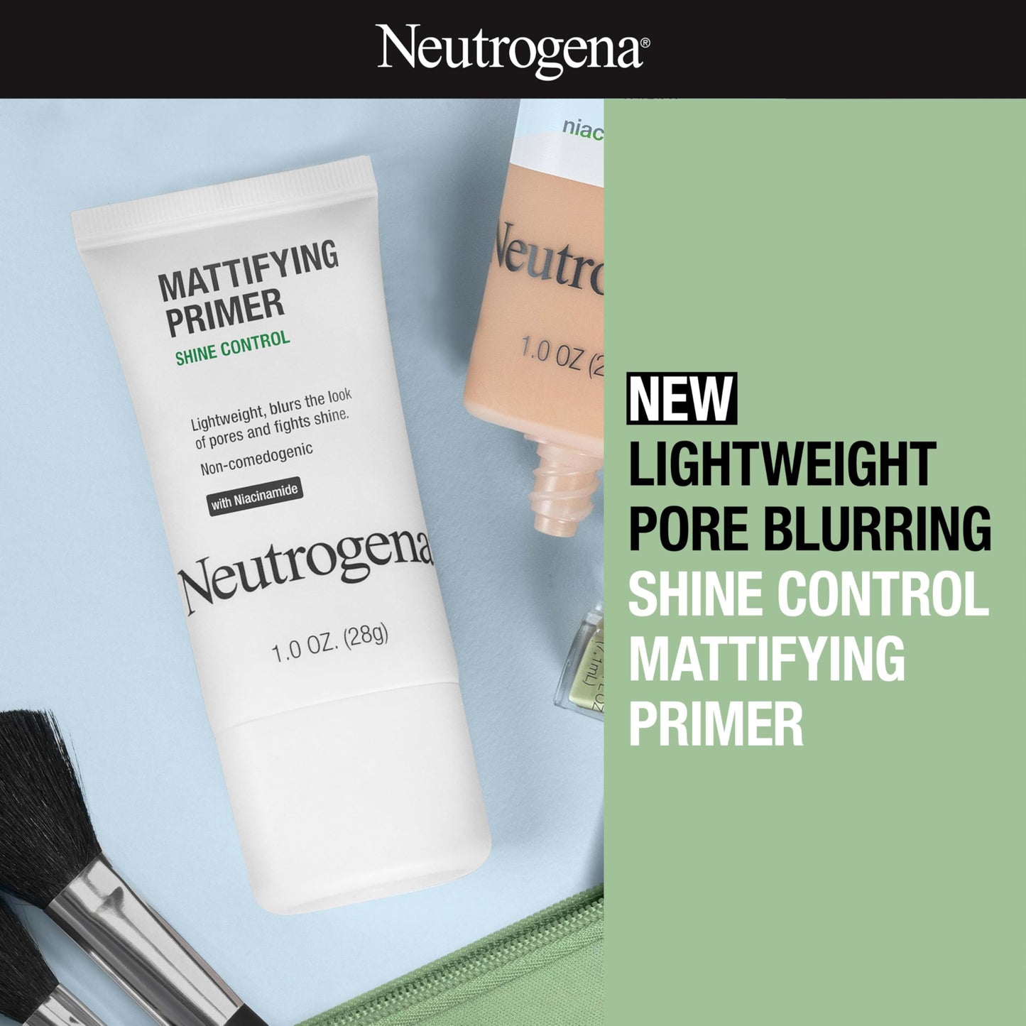 Neutrogena Mattifying Primer with Shine Control, Lightweight Pore Blurring Face Primer Blurs the Look of Pores & Helps Reduce Shine, Matte Primer