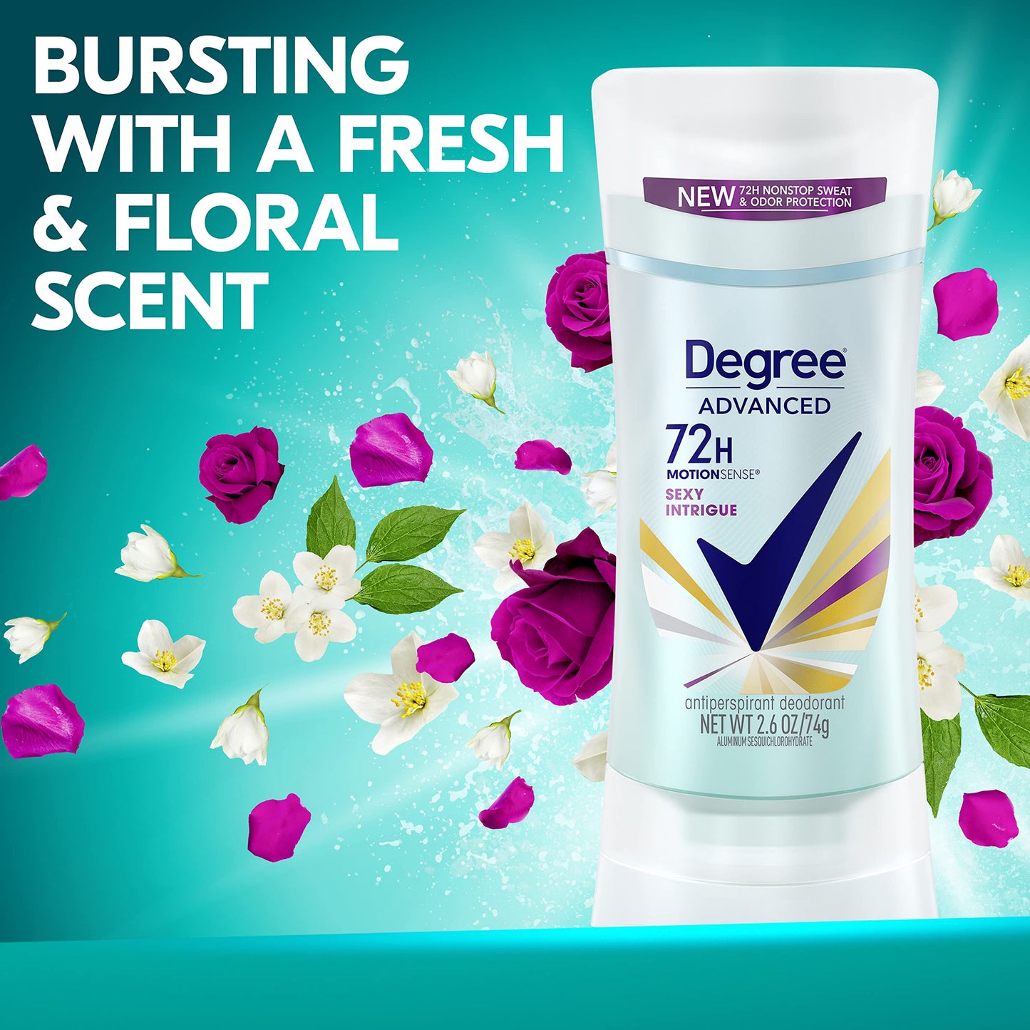 Degree Advanced MotionSense Antiperspirant Deodorant 4 Count 72-Hour Sweat And Odor Protection Sexy Intrigue Antiperspirant Deodorant For Women Beauty and Personal Care Degree