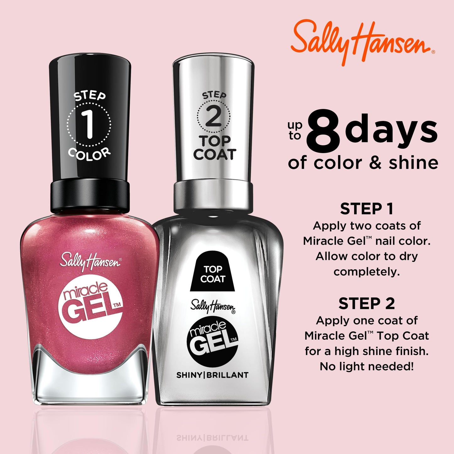 Sally Hansen Miracle Gel Salon Quality Nail Polish | Gel-Like Formula, Two-Step System, No UV Light Needed, Long Lasting | Opaque, Shimmer | 242 Beauty & Personal Care Sally Hansen
