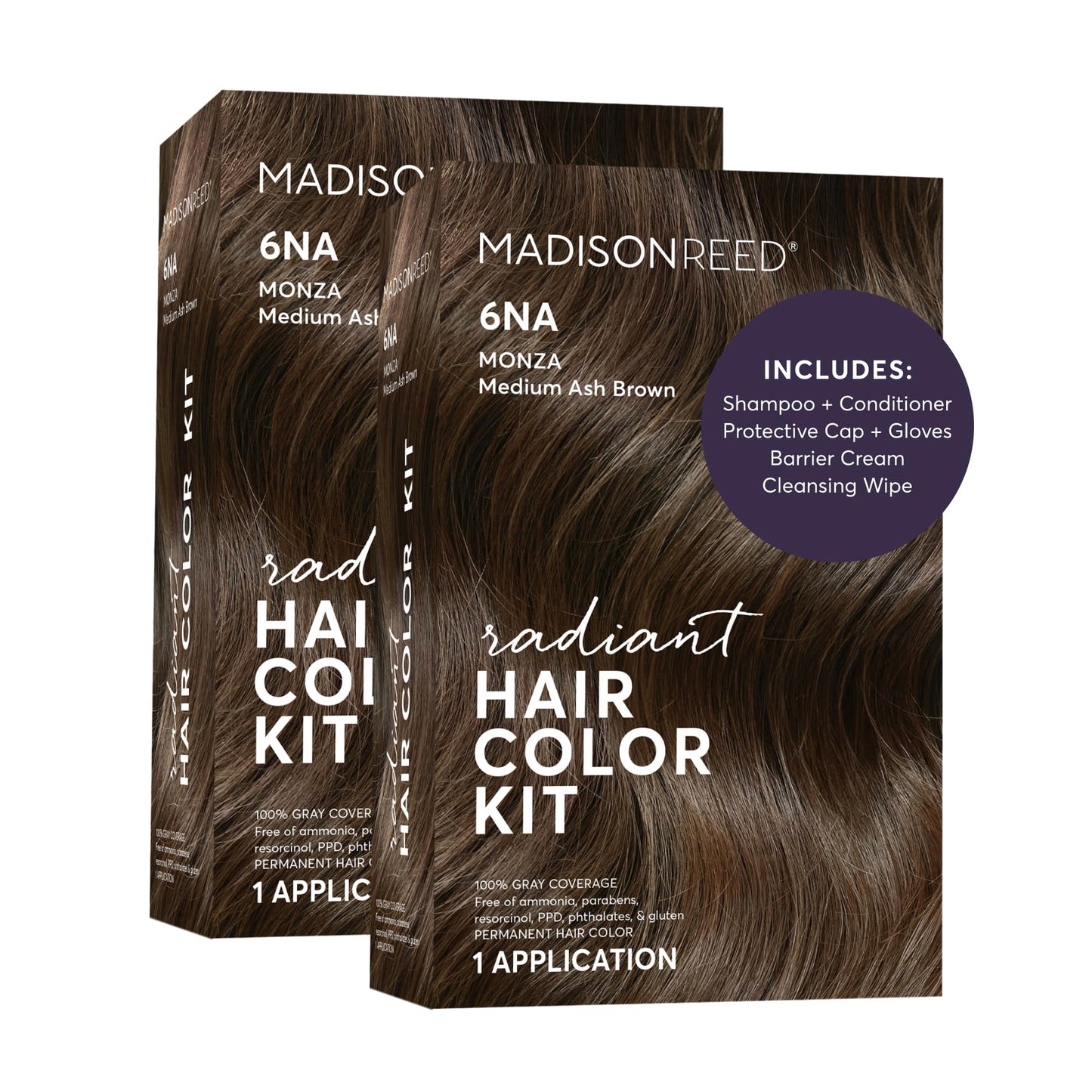 Madison Reed Radiant Hair Color Kit - 6NA Medium Ash Brown with Cool Smoky Undertones (Monza Brown), Permanent Hair Dye, Dimensional Gray Hair