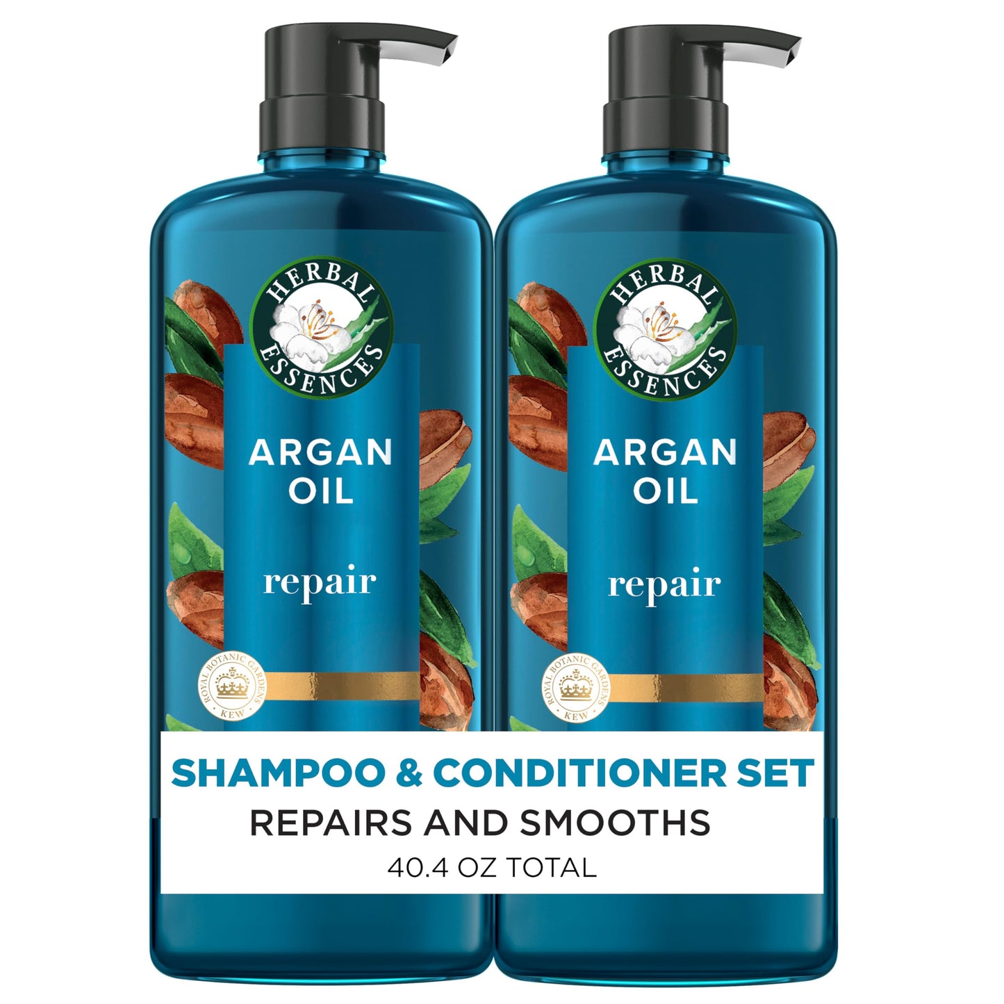 Herbal Essences Argan Oil Repair Shampoo & Conditioner Set, Moisturizes & Smoothes, Paraben-Free, Color-Safe, pH-Balanced, Citrus Scent, 20.2 Fl Oz