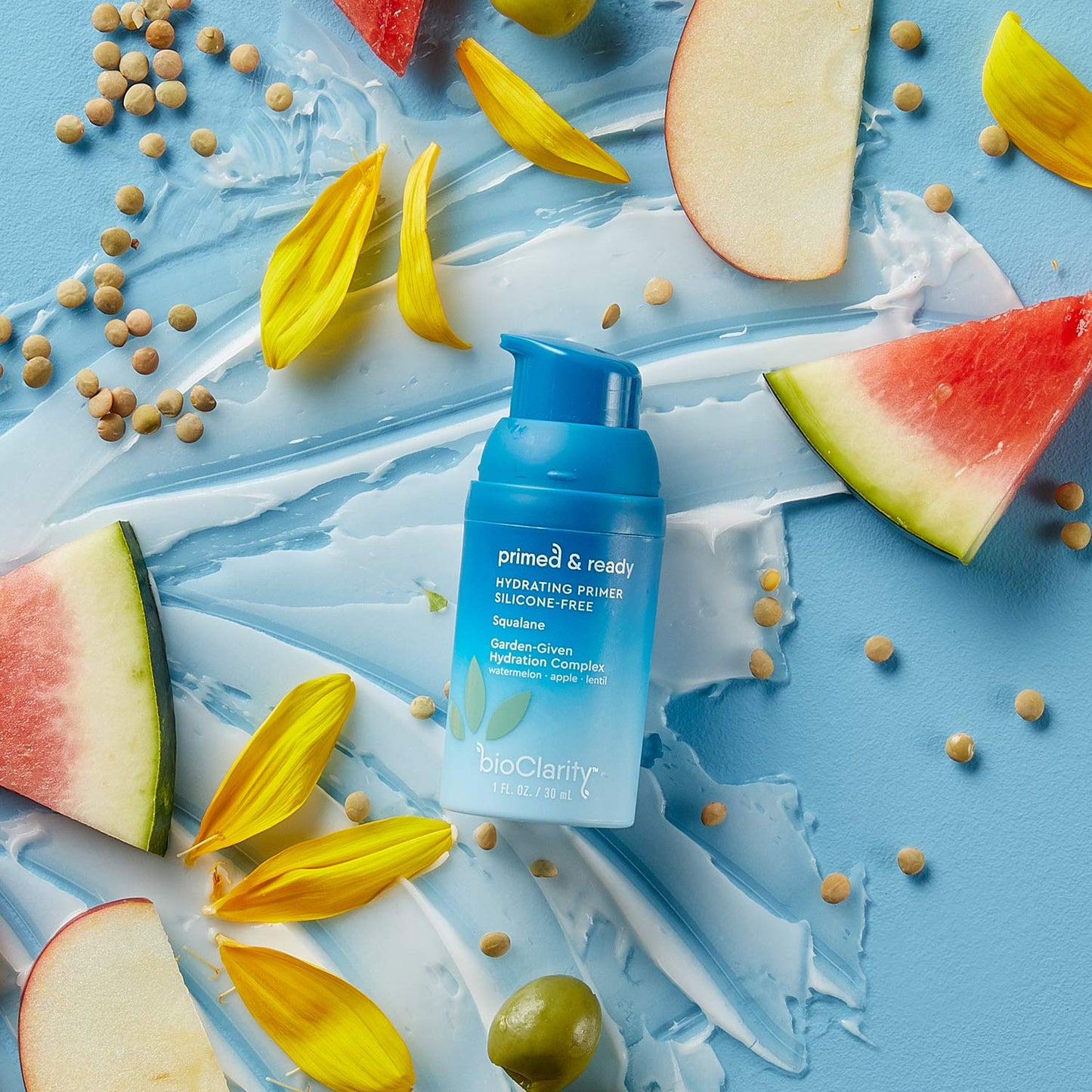 BioClarity Silicone-Free Moisturizing Primer, 100% Vegan, Non-Toxic, Doubles as Everyday Moisturizer, With Squalane, Vitamin E, Lentil & Watermelon