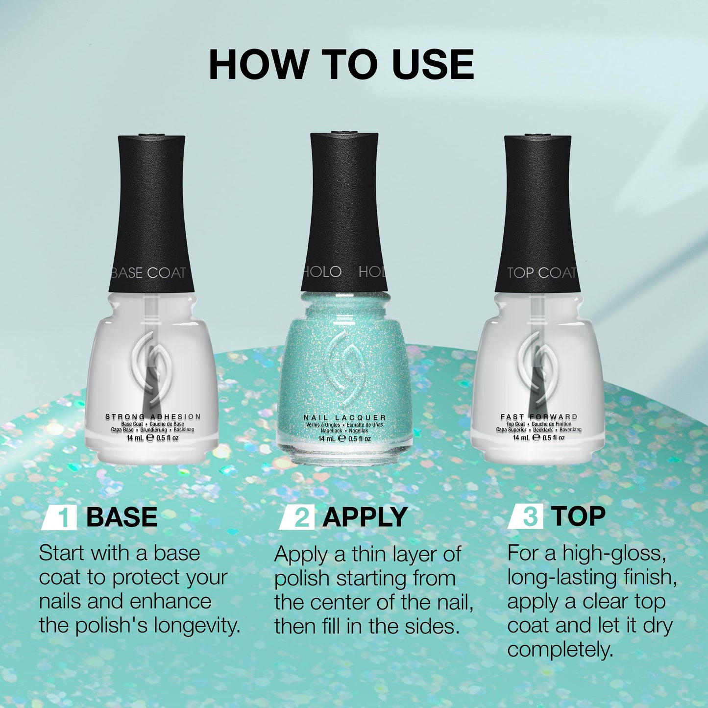 China Glaze CG Nail Lacquer Lofi-Aura - Holographic Turquoise Nail Polish, Quick Dry, High Shine Shimmer for Salon Quality DIY Manicure, 0.5 fl oz Beauty & Personal Care China Glaze