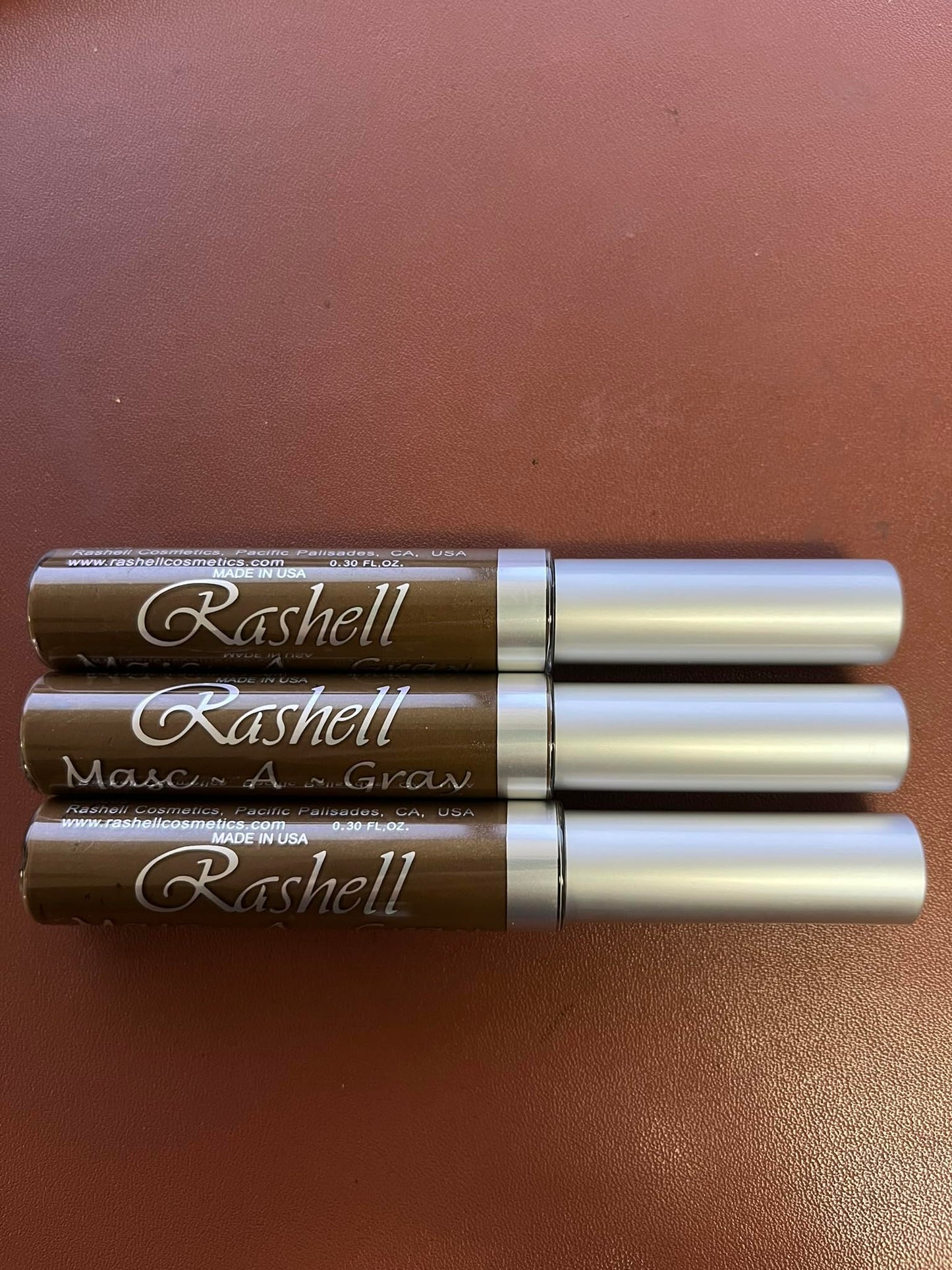 (3 Pack) RASHELL Masc-A-Gray Hair Color Mascara - Brown by Rashell