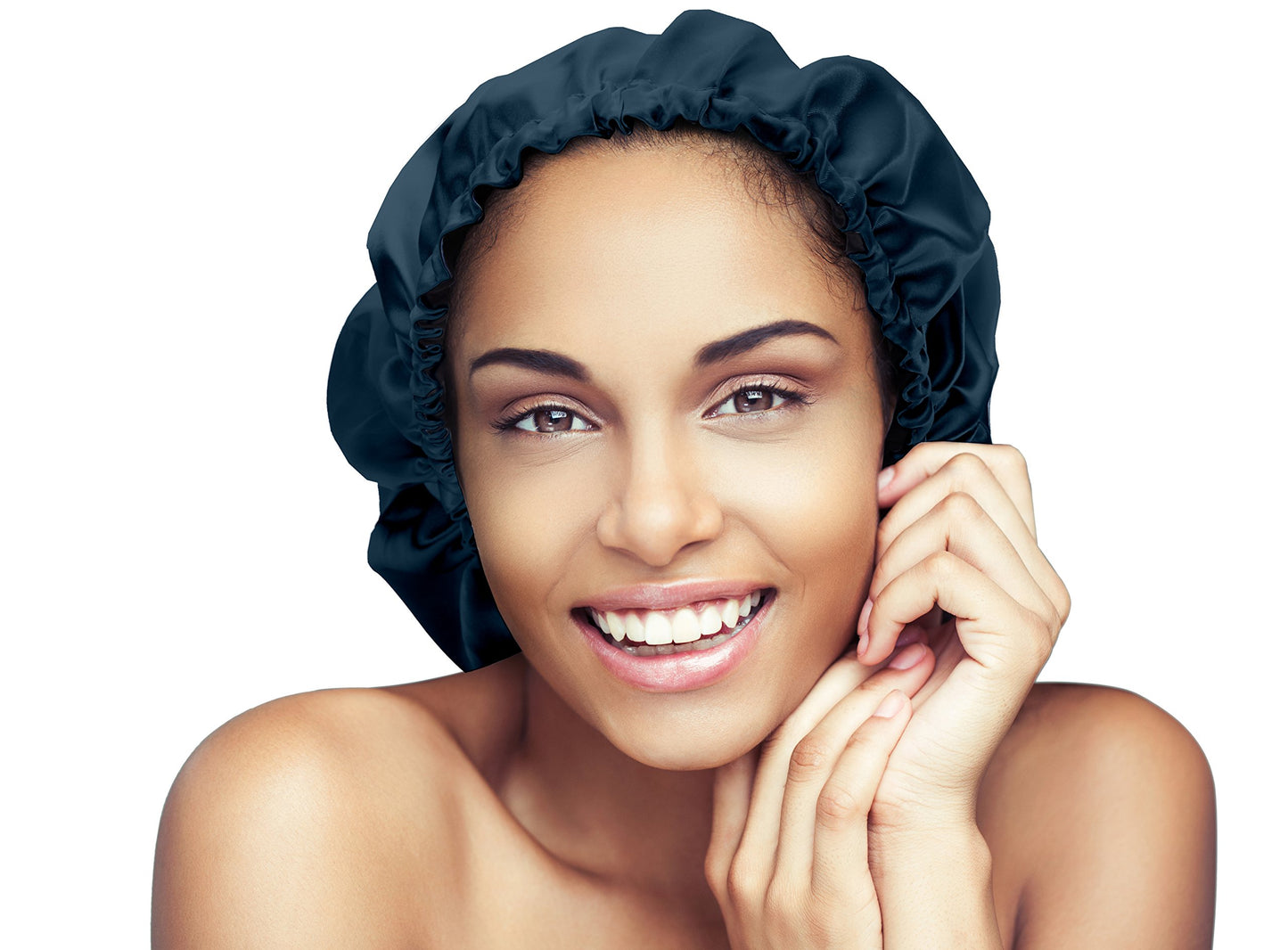 Glow By Daye Satin Bonnet, Double-Layered and Adjustable Satin Sleep Cap, Extra Large, Reversible Navy Classico Beauty and Personal Care Glow By Daye