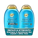 OGX Renewing + Argan Oil of Morocco Shampoo & Conditioner Set, Damage Repairing Shampoo & Conditioner Helps Strengthen & Repair Dry, Damaged Hair
