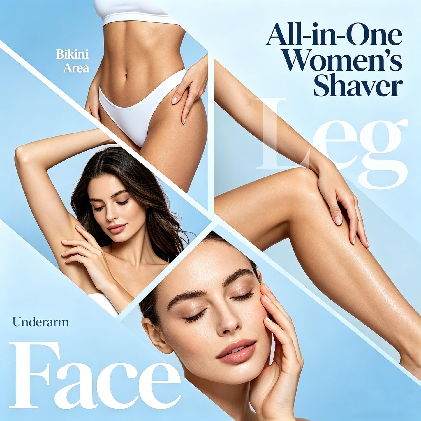 Bikini Trimmer for Women,2 in 1 Dual Head Bikini Shaver & Body Shaver,Cordless & Waterproof Electric Razor for Women, Painless Hair Removal with Silky Beauty and Personal Care RtLvio