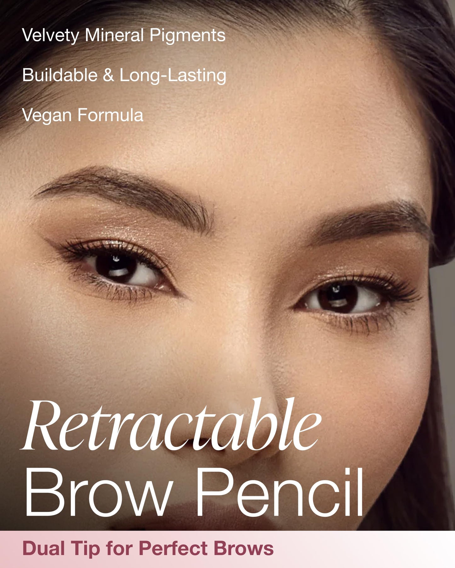 Mineral Fusion Retractable Brow Pencil (Medium Brown) - TZR 2025 Beauty Heroes Award Winner - Shape & Define Eyebrow with Blending Spoolie Brush…