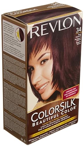 Revlon Colorsilk Haircolor 34, Deep Burgundy - 1 Ea, Pack of 4