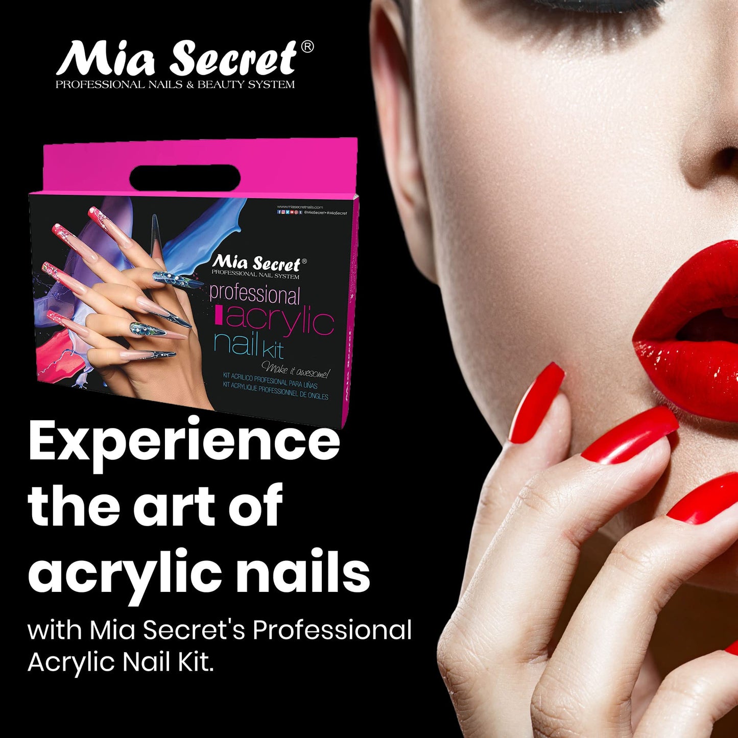 Mia Secret Professional Acrylic Nail Kit – Complete Beginner Set with Everything for Acrylic Nails, Full Kit de Uñas Acrílicas Completo