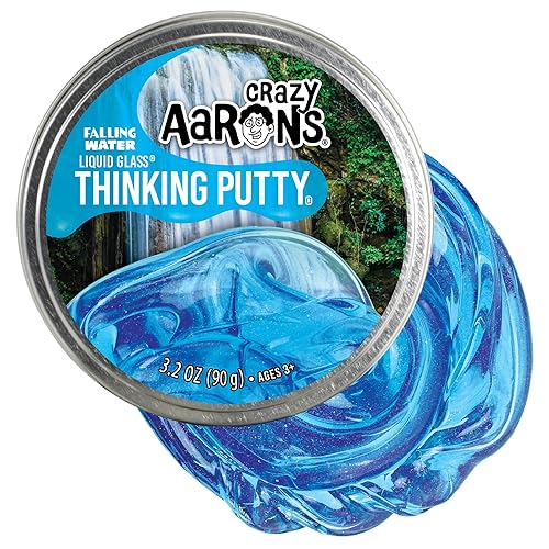 Crazy Aaron's Transparent Thinking Putty - 4" Falling Water Liquid Glass See Through Putty Tin - 90 Grams, Never Dries Out - Made in USA