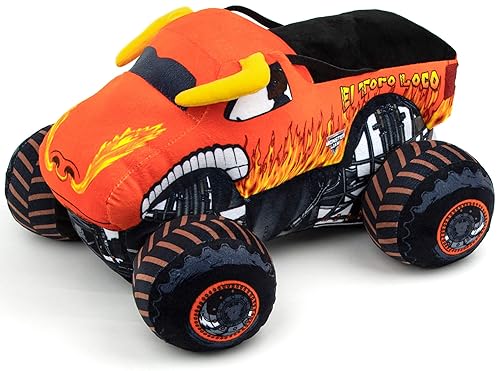 Jay Franco Monster Jam Plush Stuffed El Toro Loco Pillow Buddy - Super Soft Polyester Microfiber, 14 inches (Official Monster Jam Product)