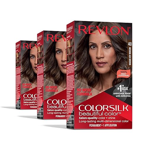 Revlon Colorsilk Beautiful Color Permanent Hair Color, (OLD VERSION) 40 Medium Ash Brown (Pack of 3)