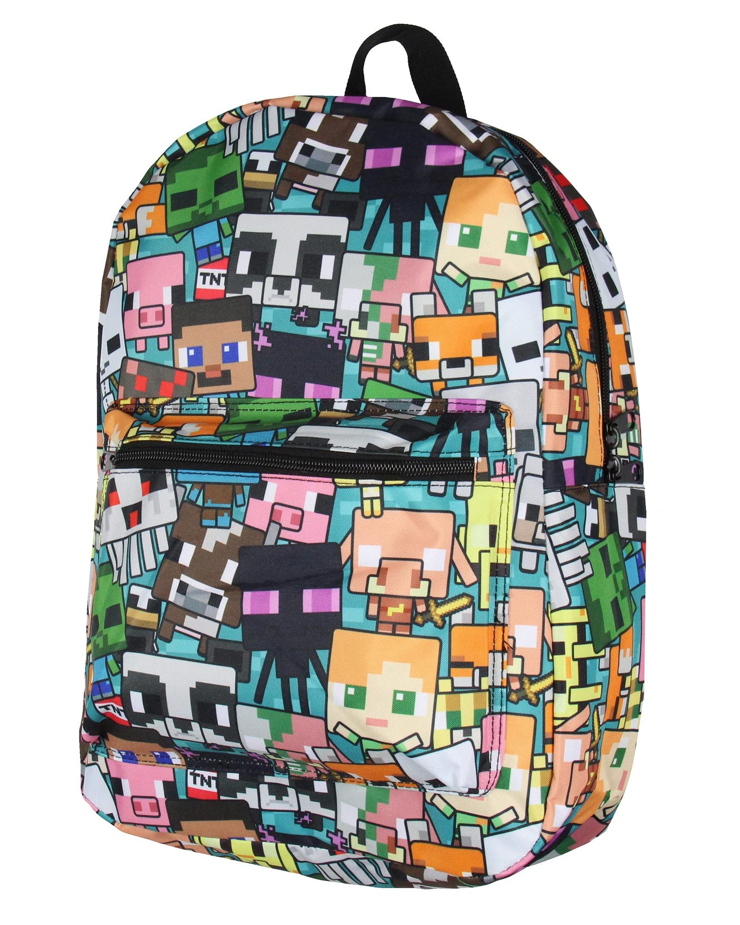 Bioworld Minecraft Backpack Multi Character Chibi Video Game School Laptop Travel Backpack