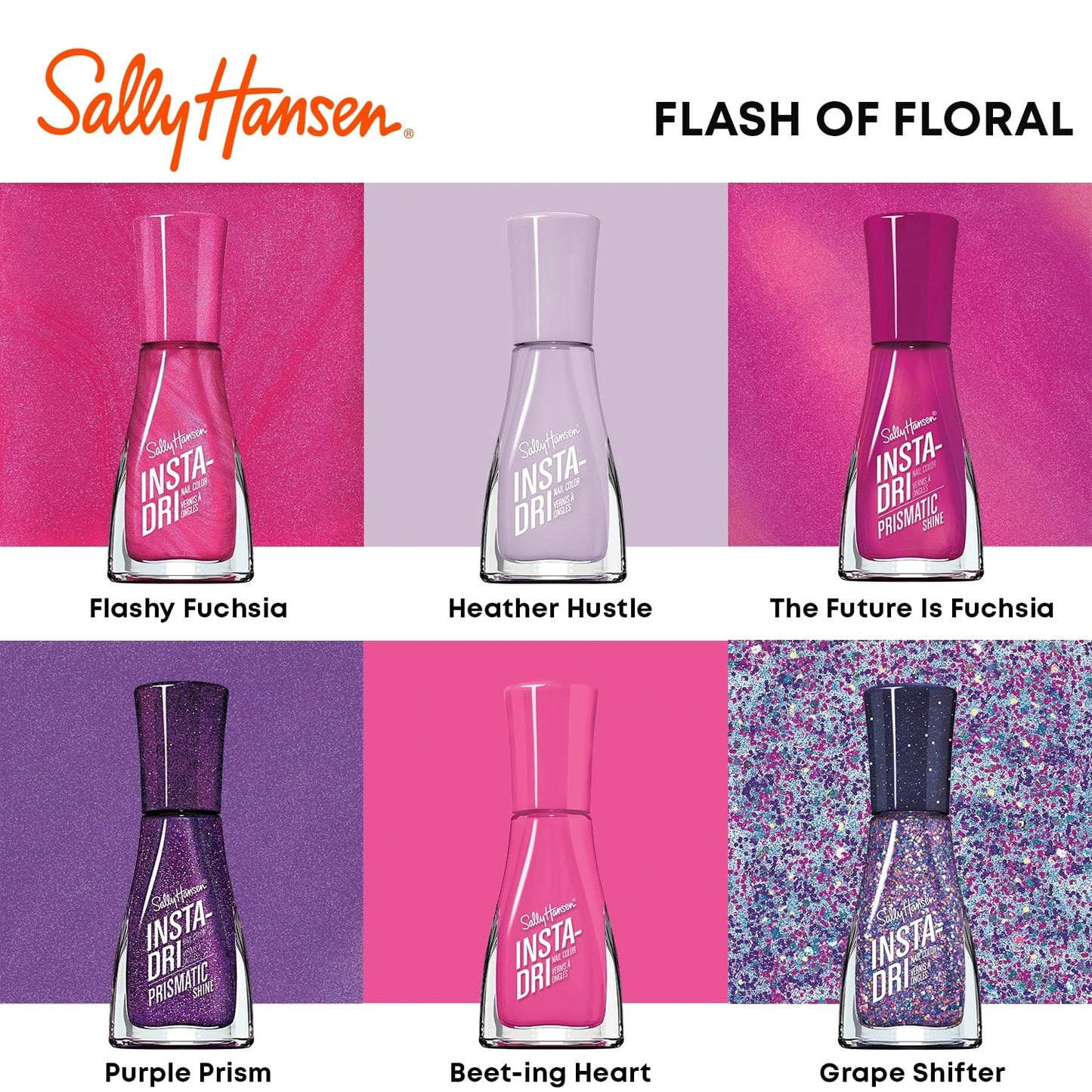 Sally Hansen Insta-Dri Nail Polish | Quick Dry, Long Lasting, Streak-Free Shine | Opaque, Glossy | Opaque, Glossy | 281 Beet-ing Heart | Bright Pink