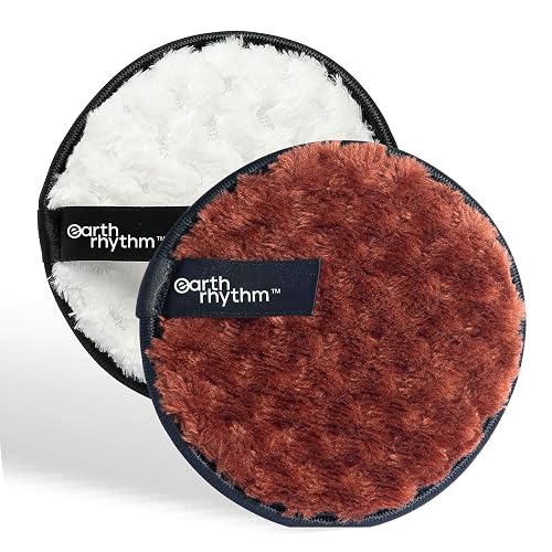 Earth Rhythm Reusable Makeup Remover Cleansing Pads Easily Removes Stubborn Face & Eye Makeup Multifunctional, Safe for Oily, Dry or Sensitive Skin