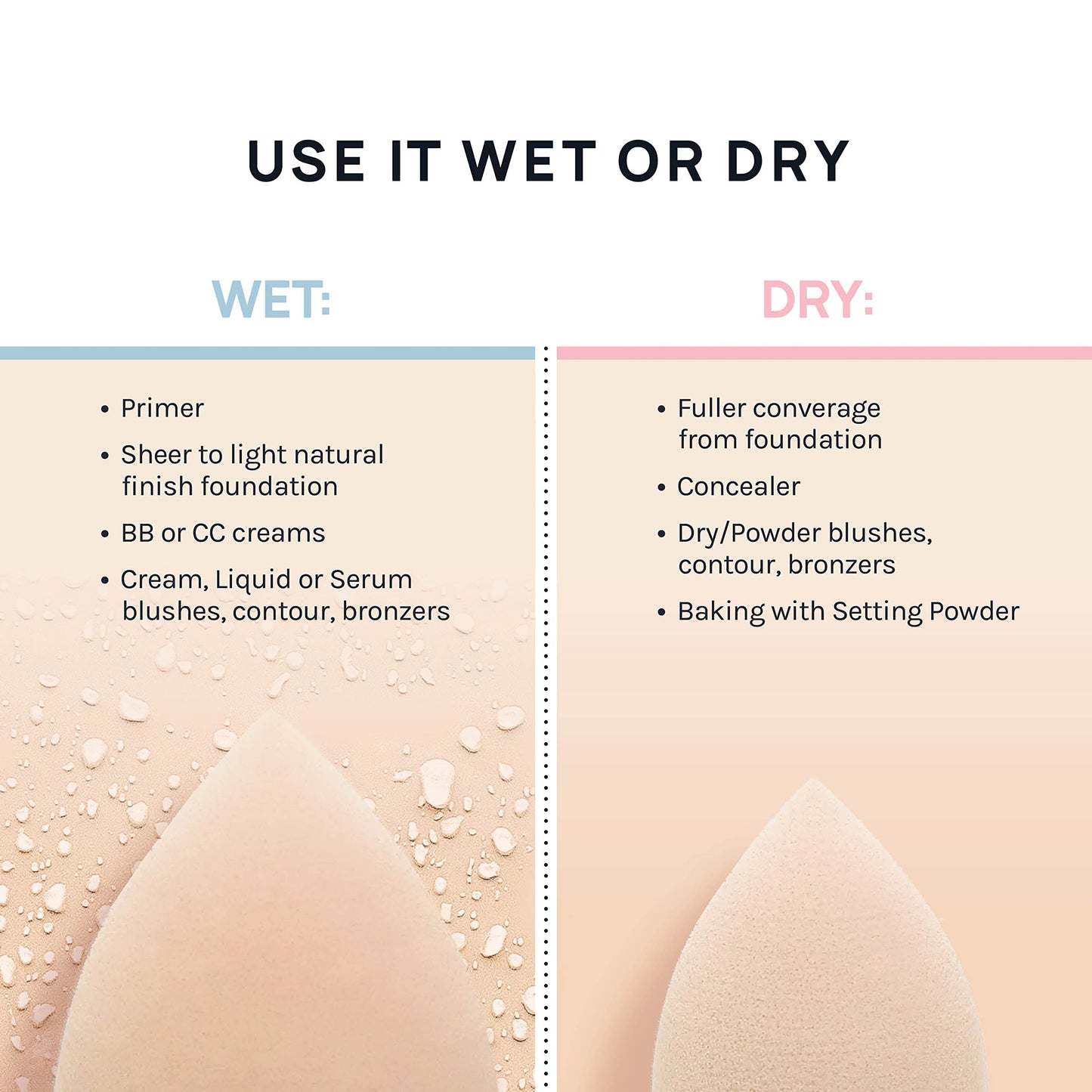 AOA Studio Collection Makeup Mochi Sponge Set Makeup Blender Latex Free and High-definition Set of 6 Makeup Blender For Powder Cream and Liquid Wonder
