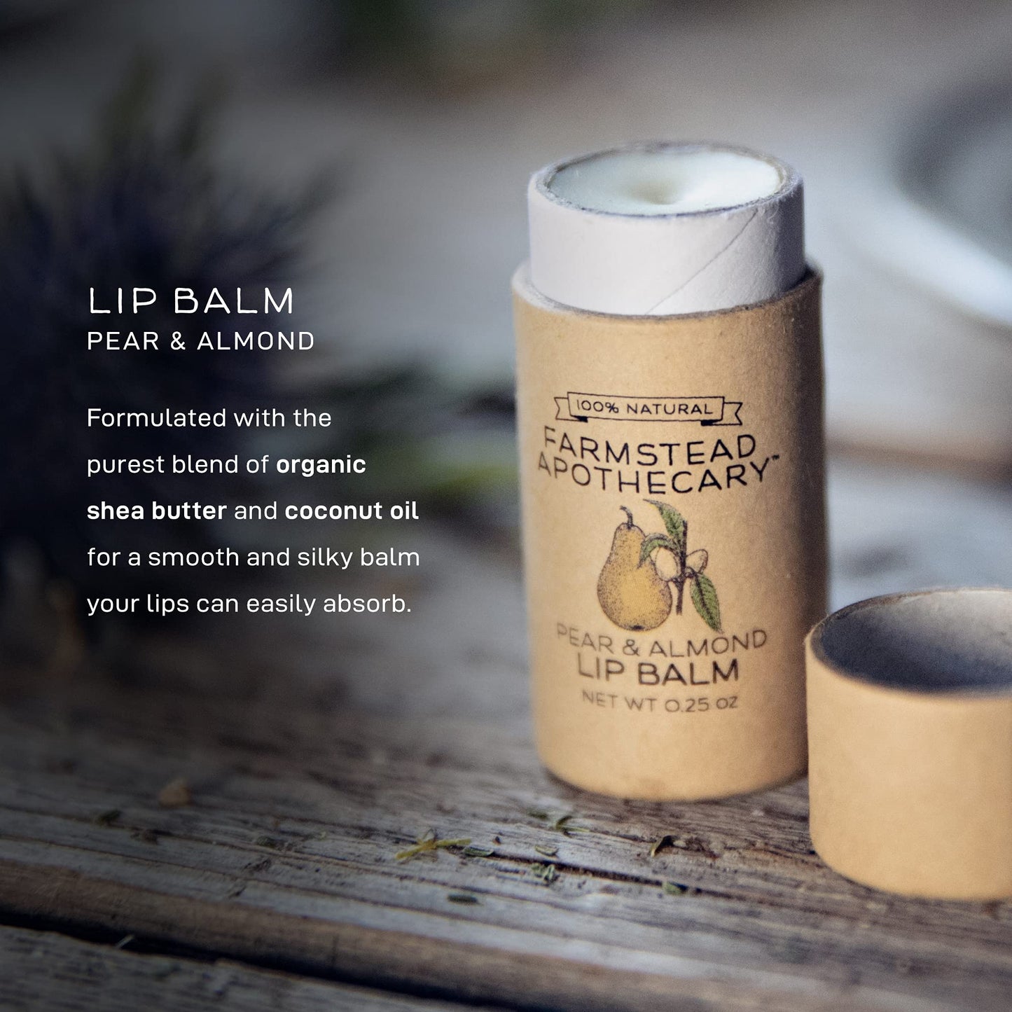 Farmstead Apothecary Lip Balm (Pear & Almond, 2 Pack)