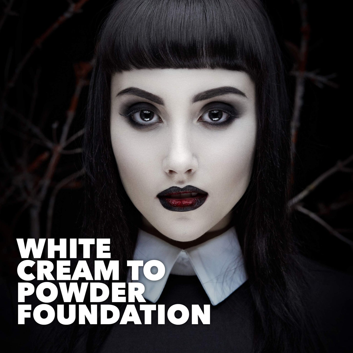 MANIC PANIC Goth White Cream to Powder Foundation - White Foundation for Goth Makeup, Cosplay & Halloween - Full Coverage & Matte Finish