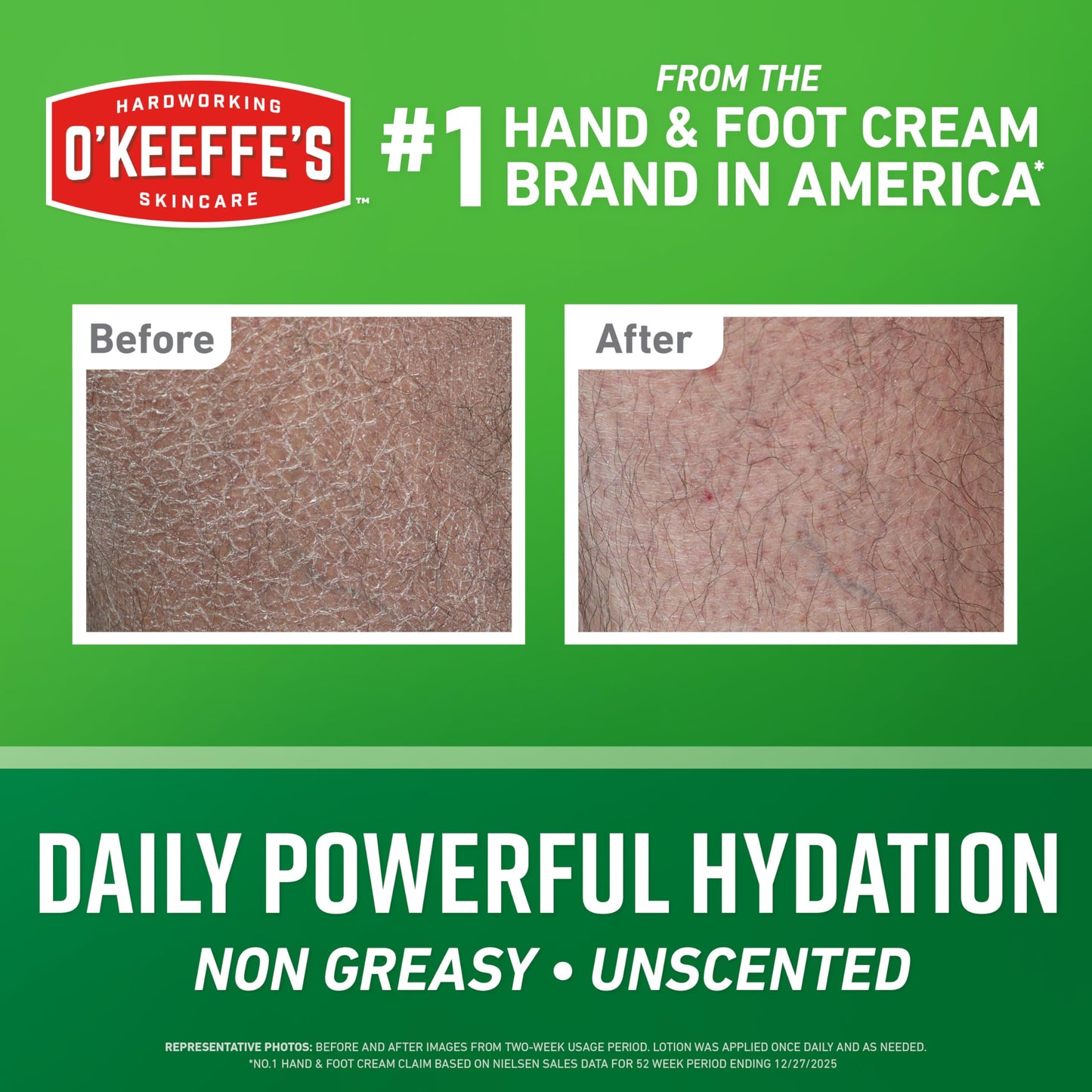 O’Keeffe’s Hardworking Body Lotion, Deep Hydration for Extremely Dry & Cracked Skin, 12 oz Pump (2 Pack), Fragrance-Free & Hypoallergenic, Non-Greasy