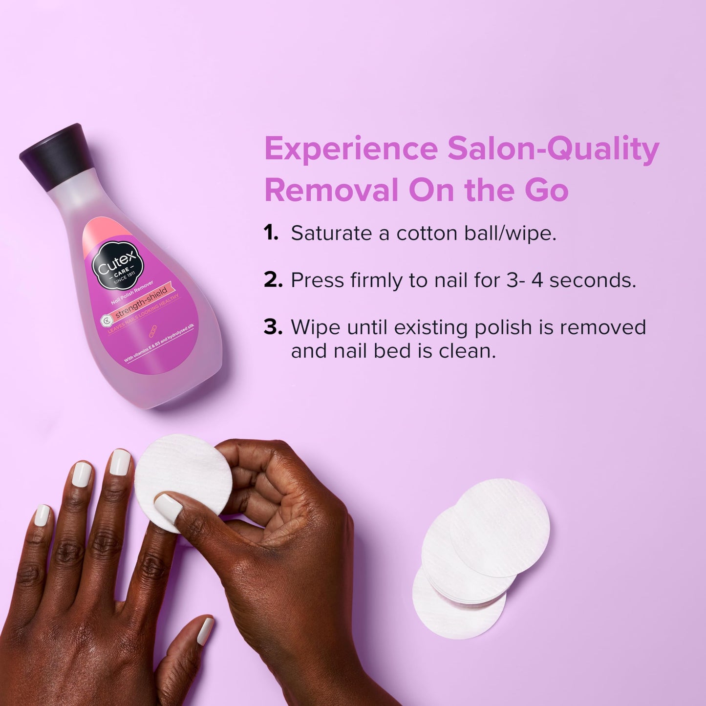 Cutex Strength Shield Nail Polish Remover, Leaves Fingernails & Toenails Looking Healthy, Contains Vitamins E, B5 & Hydrolyzed Silk, 6.7 fl oz Beauty & Personal Care Cutex